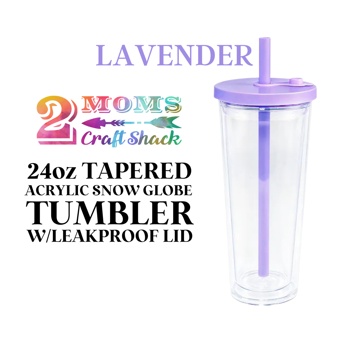 24oz TAPERED ACRYLIC SNOW GLOBE TUMBLER W/LEAKPROOF LID