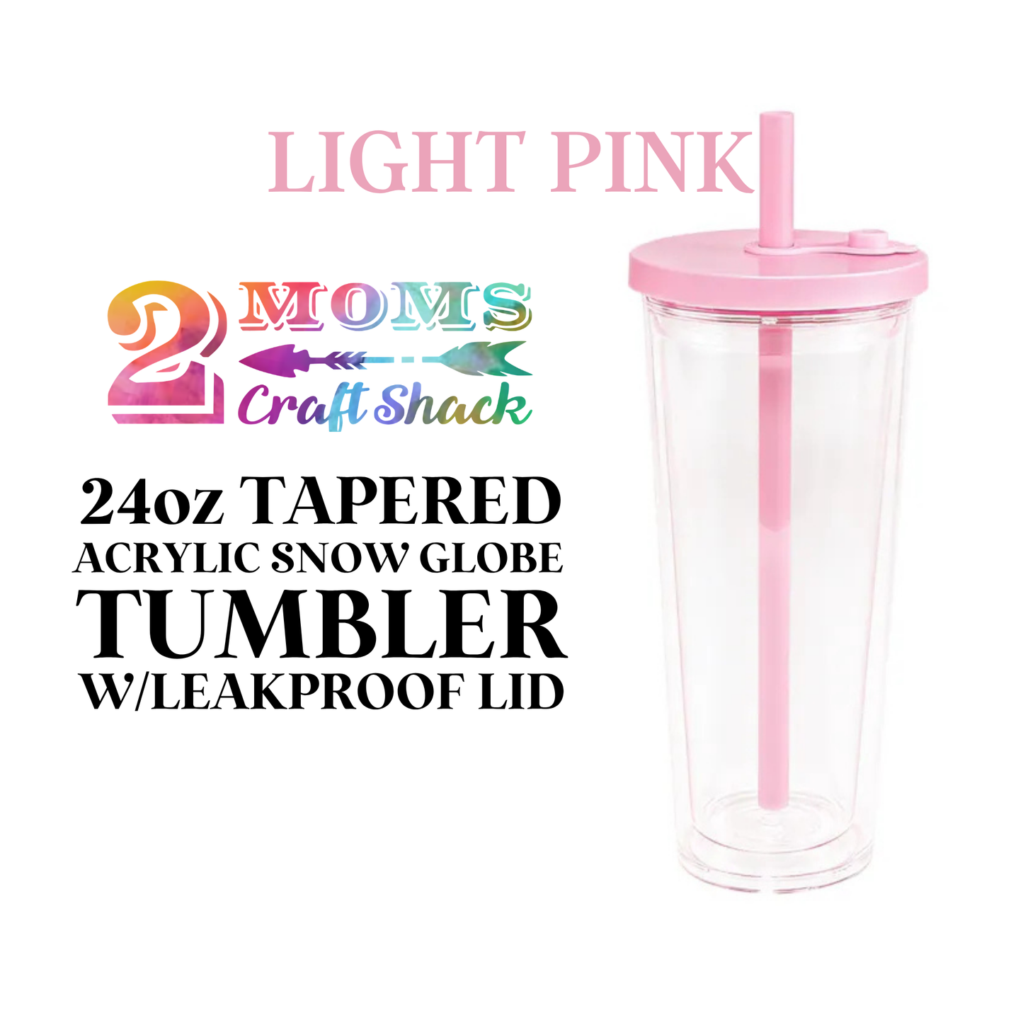 24oz TAPERED ACRYLIC SNOW GLOBE TUMBLER W/LEAKPROOF LID