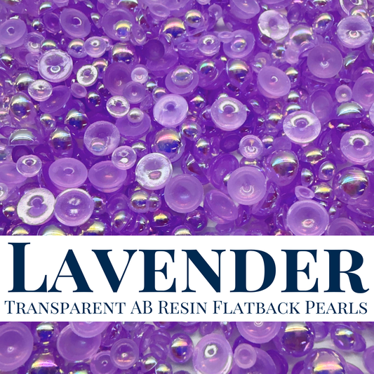 RESIN FLATBACK PEARLS - LAVENDER TRANSPARENT AB