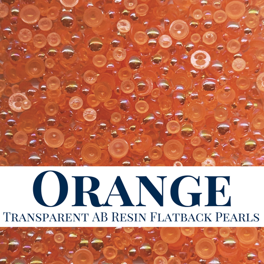 RESIN FLATBACK PEARLS - ORANGE TRANSPARENT AB
