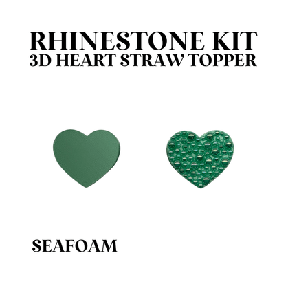 RHINESTONE KIT - 3D HEART STRAW TOPPER - BUNDLE